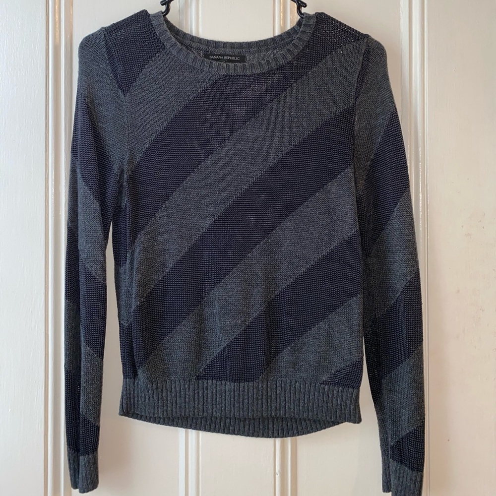Grey Striped Sweater